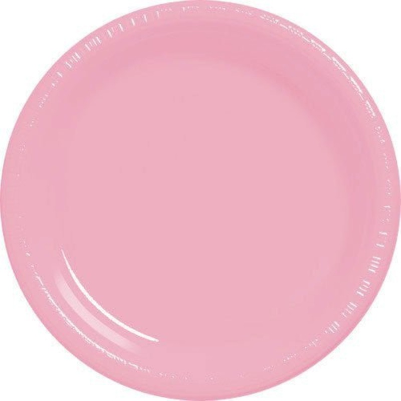 New Pink 10.25” Plastic Plates | 50ct