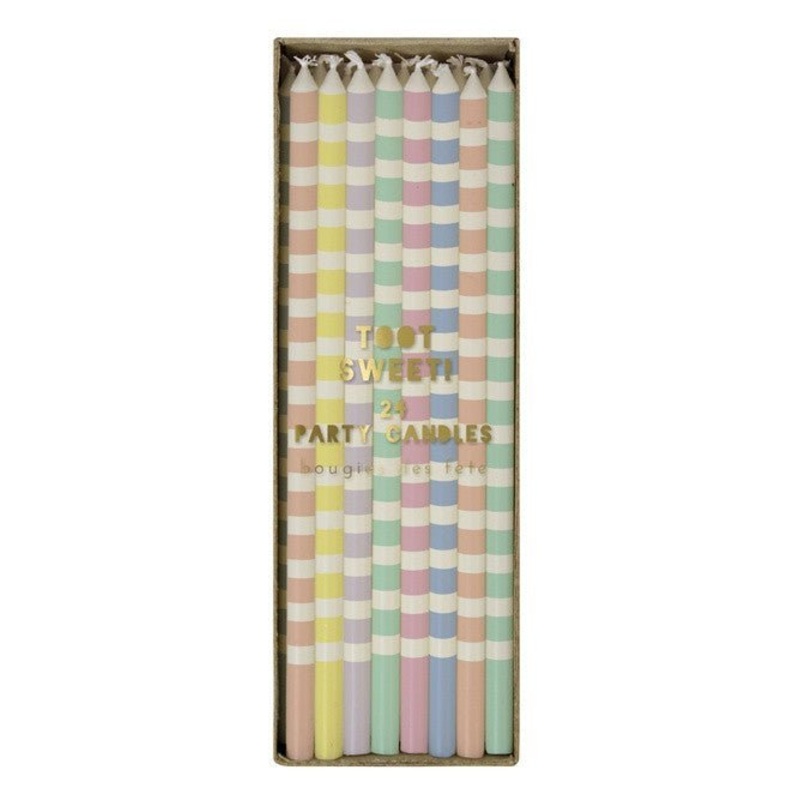 Pastel Stripe Candles | 24 ct