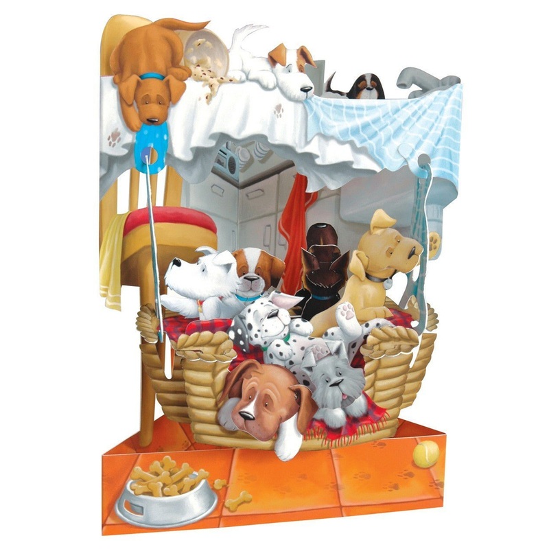 Puppies in Basket 3-D Card | 1 ct