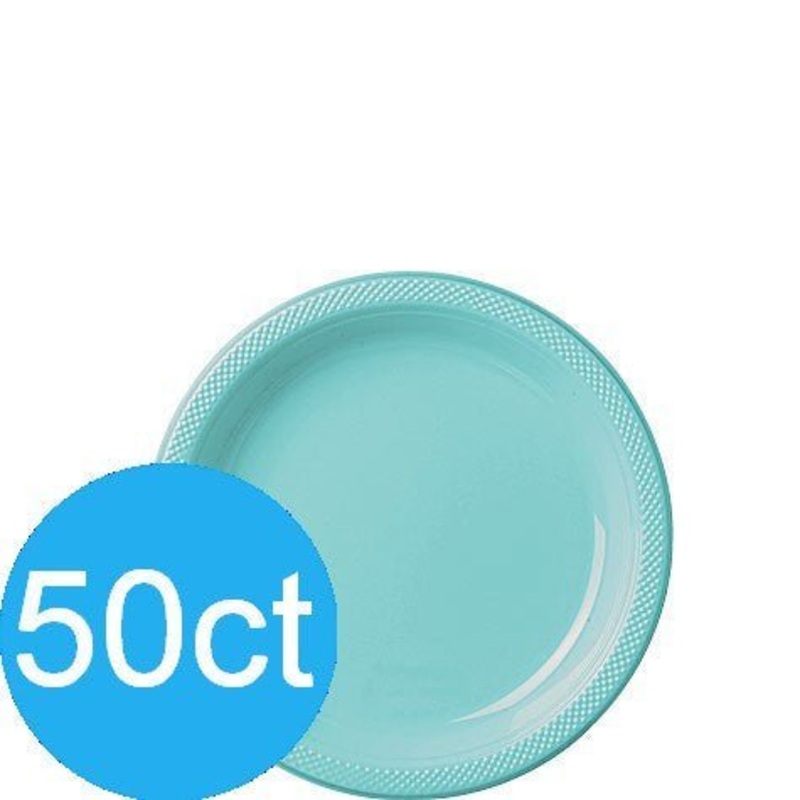 Robin’s Egg Blue 7” Plastic Plates | 50ct