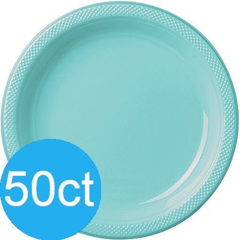 Robin’s Egg Blue Plastic Plates 10.25 | 50ct