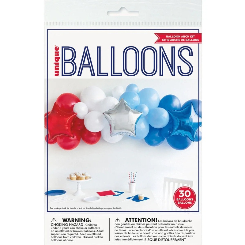 4th Of July Patriotic Latex Balloons Arch Kit | 1kit