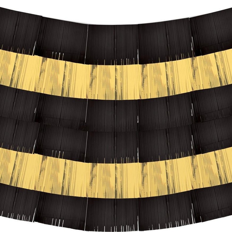 Black and Gold Metallic Fringe Drape Backdrop 60 | 1 ct