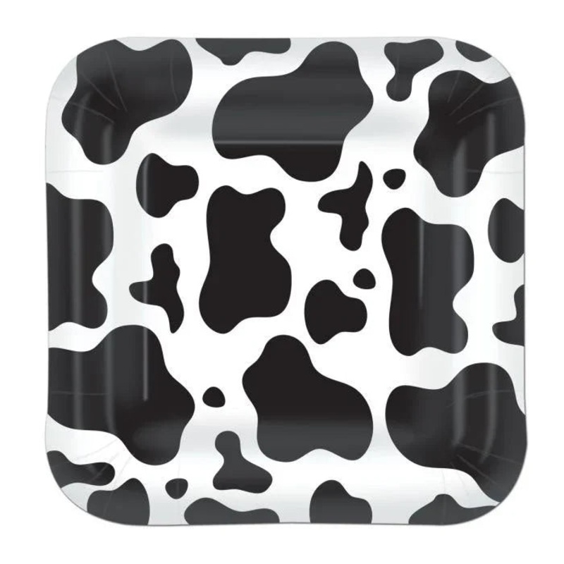 Cow Print Plates 9 | 8 ct