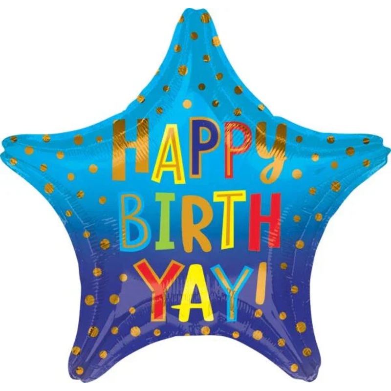 Happy Birth Yay Mylar Balloon 18 | 1 ct