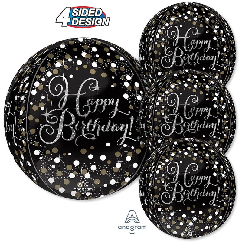 Happy Birthday Sparkling Orbz Balloon 15 | 1ct