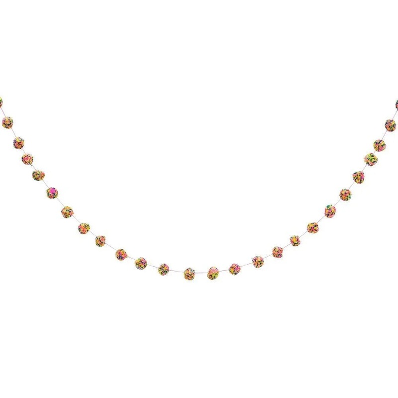 White, Pink, & Turquoise Sprinkles Wool Garland 6ft | 1ct