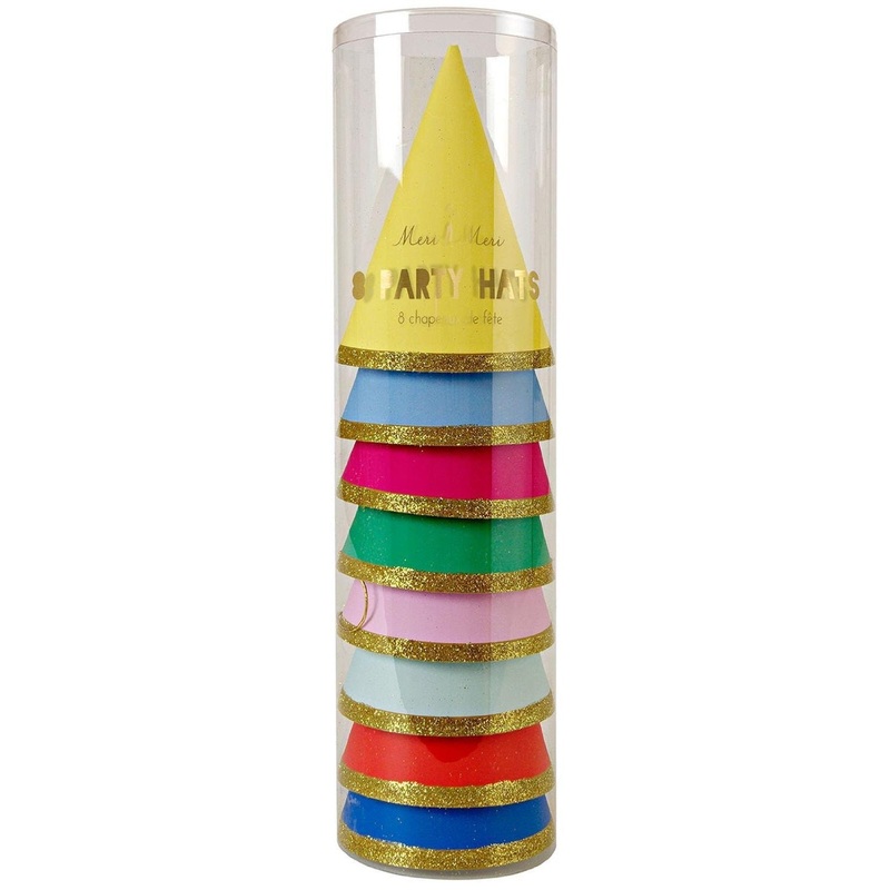 Assorted Colors Party Hats 8ct