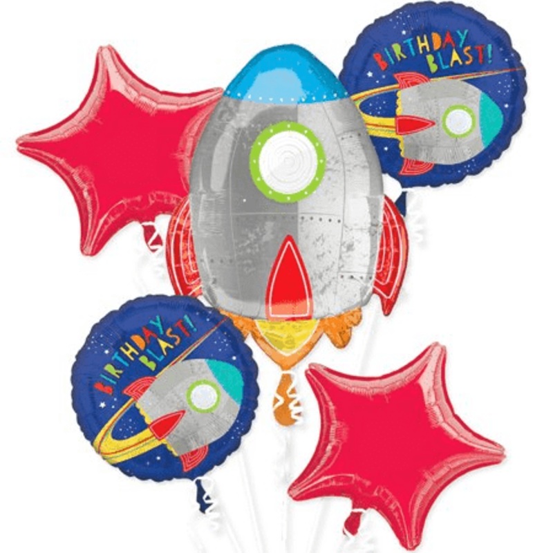 Blast Off Space Party Balloon Bouquet  | 5 pcs