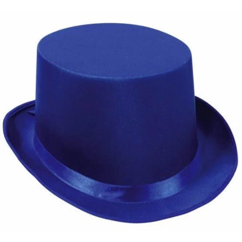 Blue Satin Sleek Top Hat | 1ct