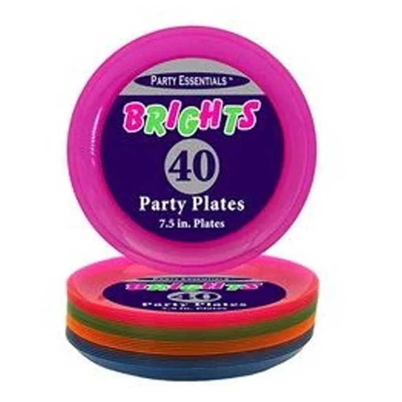 Brights Neon Plastic lunch Plates 7.5 | 40 ct