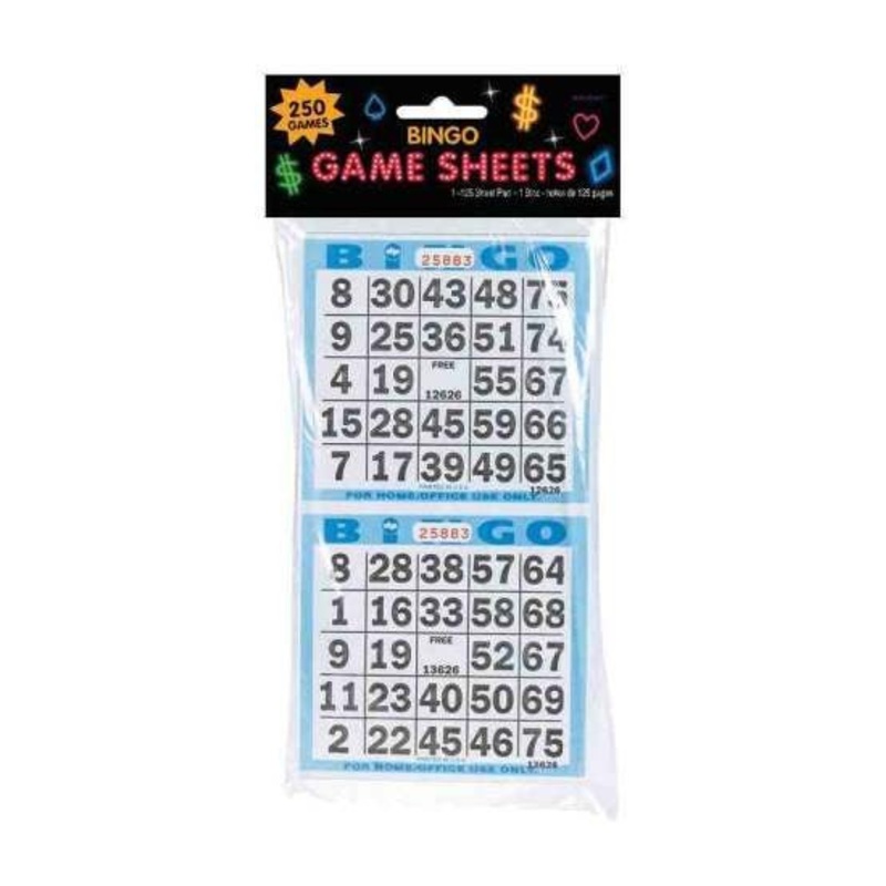 Casino – Bingo Game Sheets | 250ct