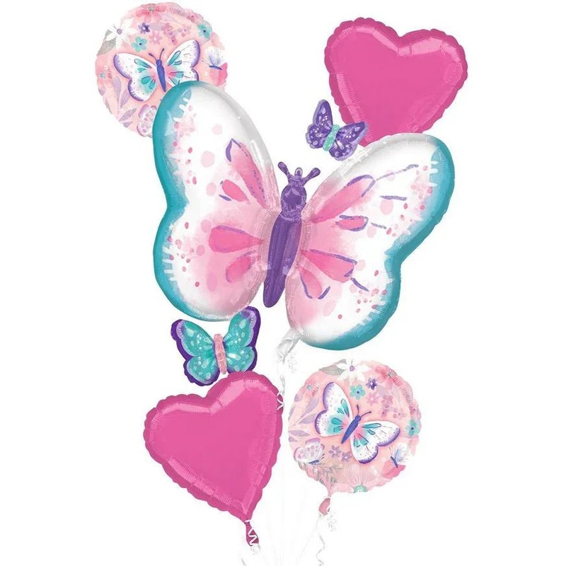 Fluttering Butterflies Foil Balloon Bouquet | 5 pcs