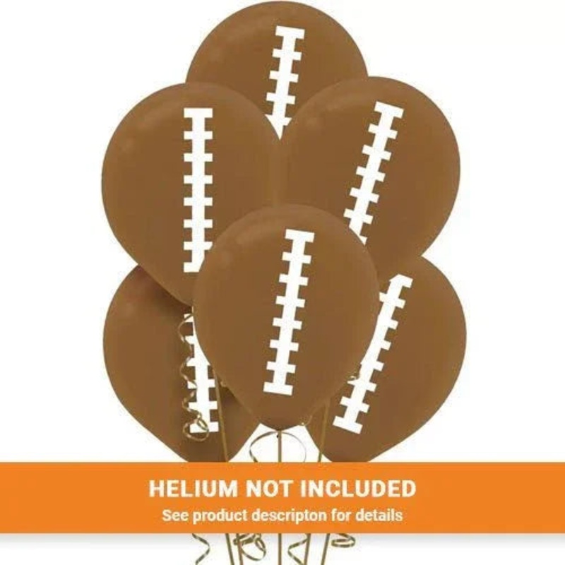 Football Flat Printed Latex Balloons 12  | 6ct