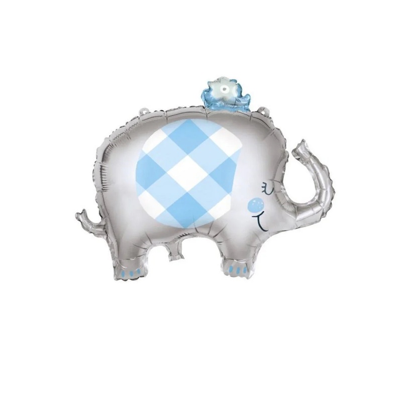 Giant Floral Blue Elephant Mylar Foil Balloon 29 | 1ct