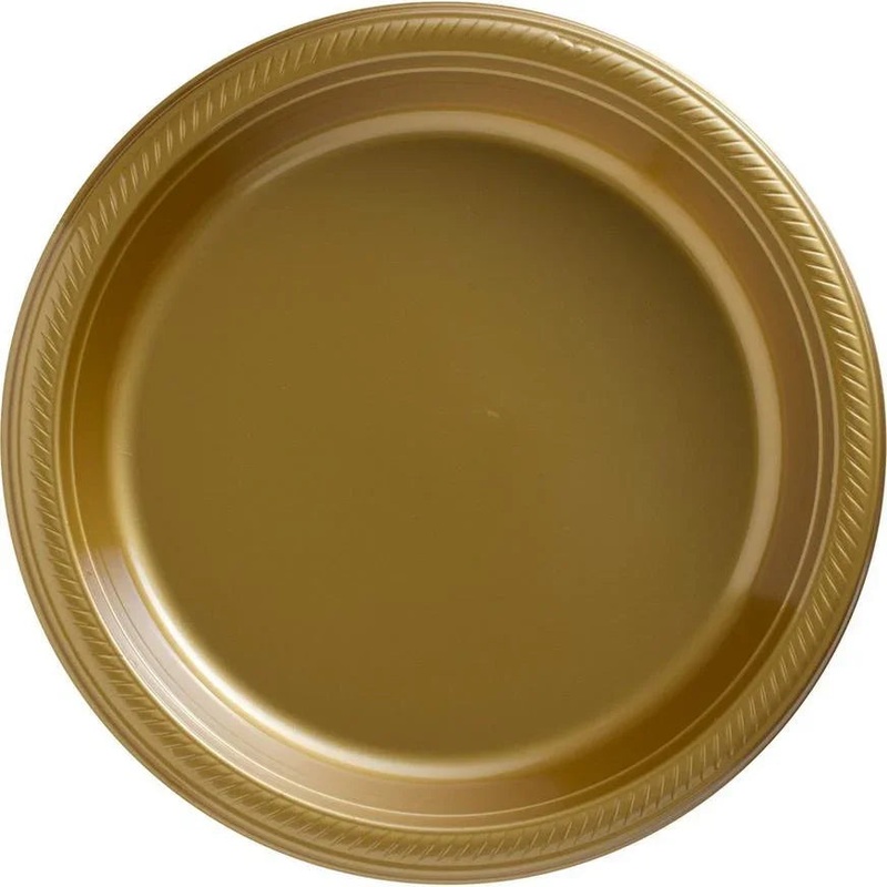 Gold Plastic Dinner Plates 10.25 | 50ct