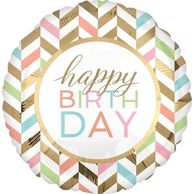 Happy Birthday Pastel Celebration Supershape Mylar Balloon 28 | 1ct