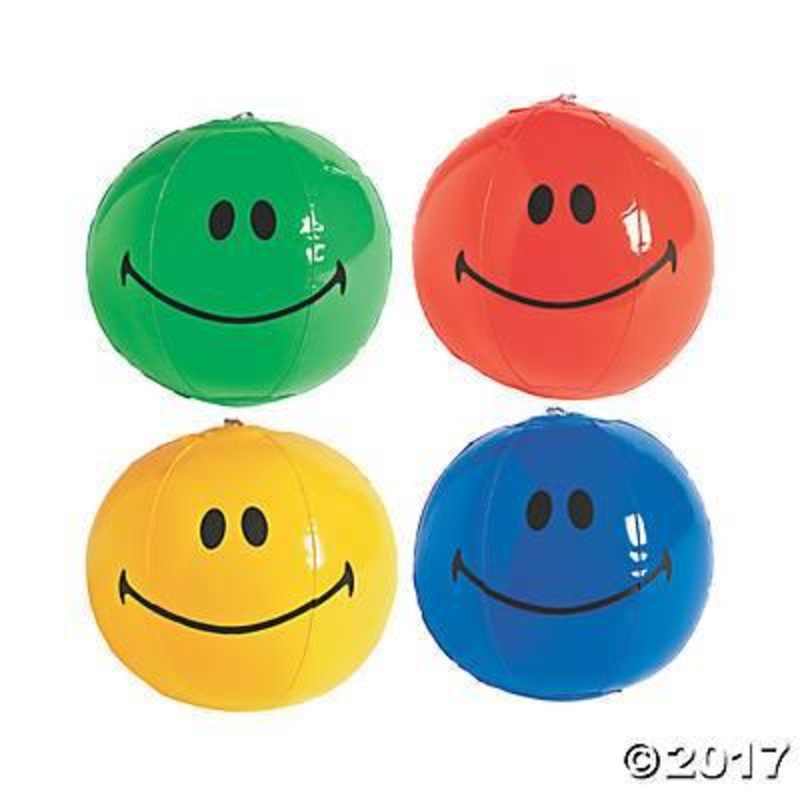 Inflatable Mini Smiley Face Beach Ball 5 | 12ct