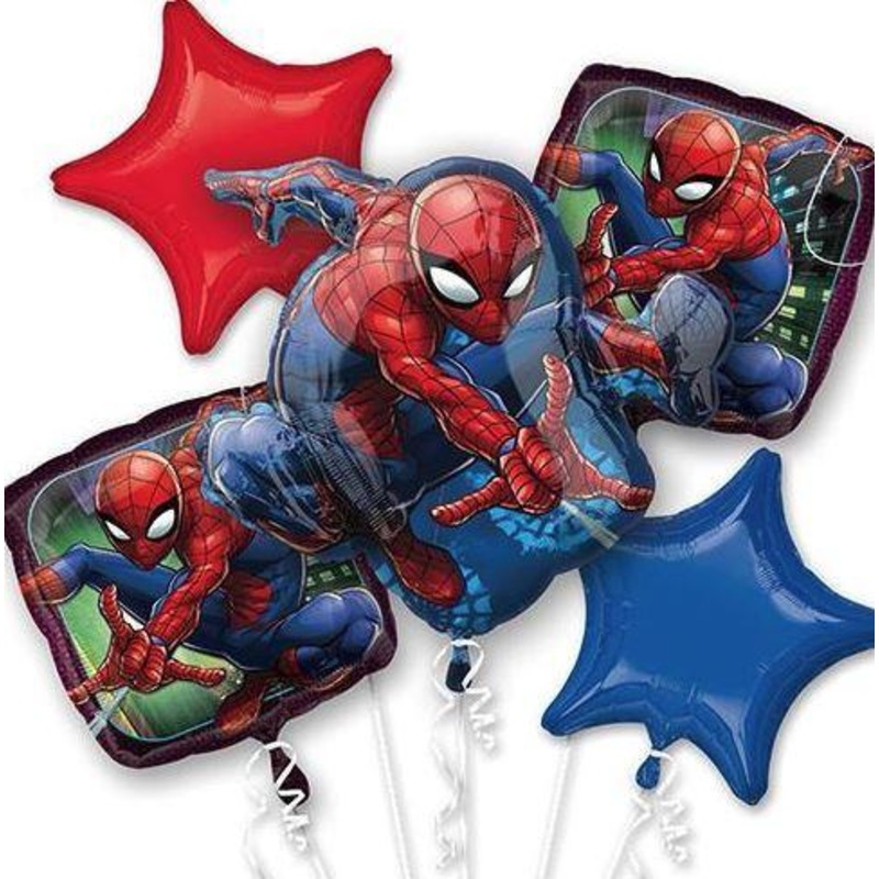 Spider-Man Web Wonder Balloon Bouquet | 5pcs