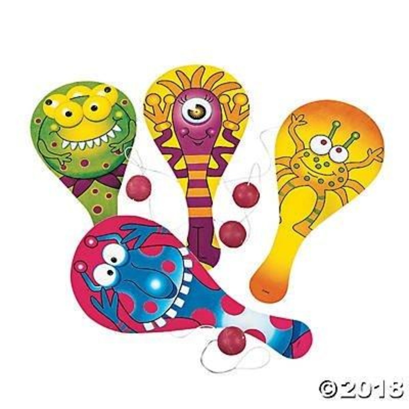 Wooden Monster Paddleball | 12ct