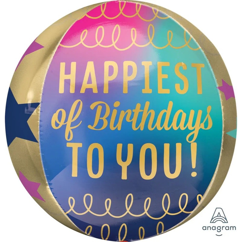 Birthday Stars And Gold Orbz Balloons 15 | 1 ct