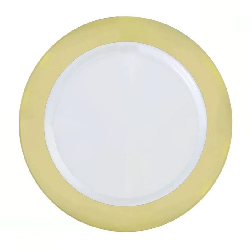 Elegant Living White With Gold Rim Plates 9 | 50ct