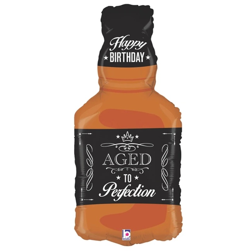 Happy Birthday Aged To Perfection Whisky Supershape Balloon 34 | 1ct