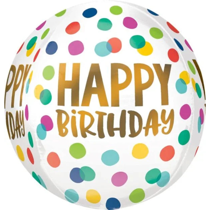 Happy Birthday Dots Orbz Balloon 16 | 1ct