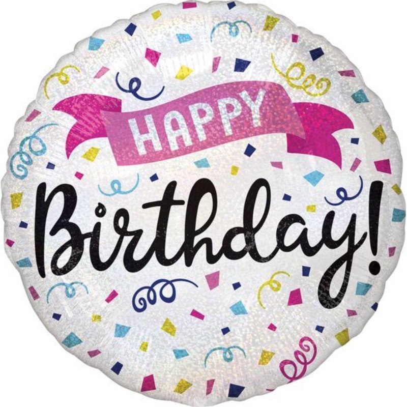 Happy Birthday Sparkle Banner Mylar Balloon 18 | 1ct