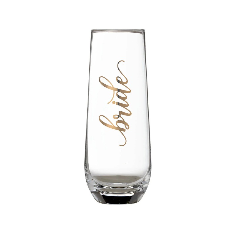 Lillian Rose Gold Bride Stemless Champagne Glass | 1ct