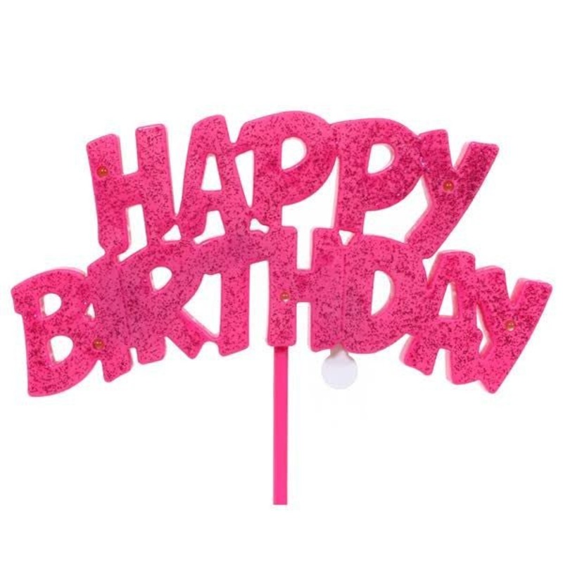 Pink Happy Birthday Cake Topper | 1 ct