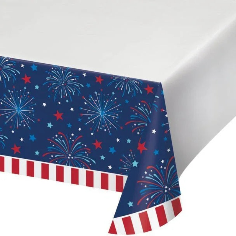 4th Of July Freedom Fireworks Paper Tablecover 54 x 102 | 1ct