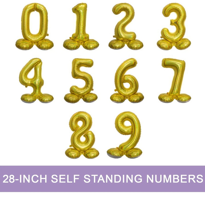 Air Filled Gold Number Self Standing Balloon 28.4 | 1 ct