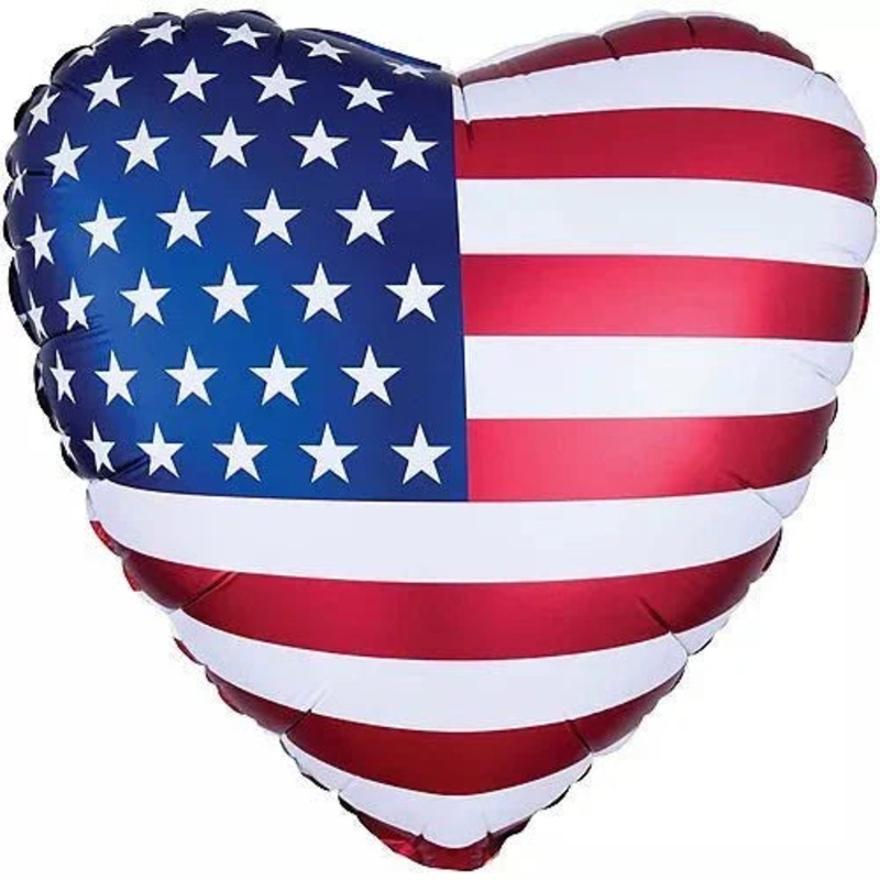 American Flag Satin Heart Balloon | 1 ct