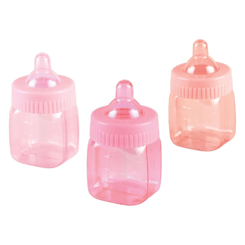 Baby Bottle Party Favors Pink 1.5×3 | 6ct