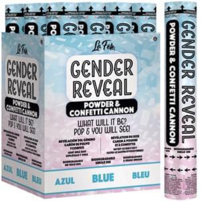 Blue Gender Reveal Confetti And Powder Cannon 12 | 1ct