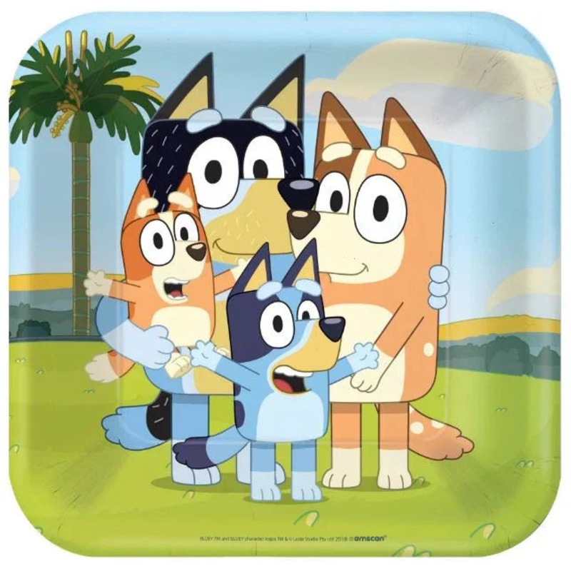 Bluey Square Lunch Plates 9 | 8ct