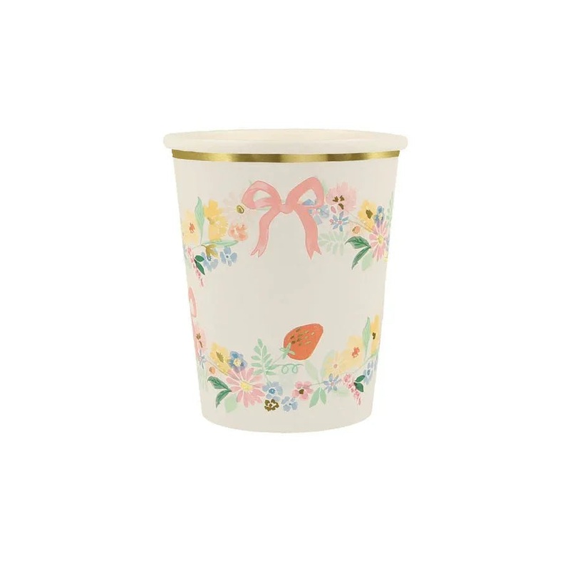 Elegant Floral Cups 9 oz. | 8 ct