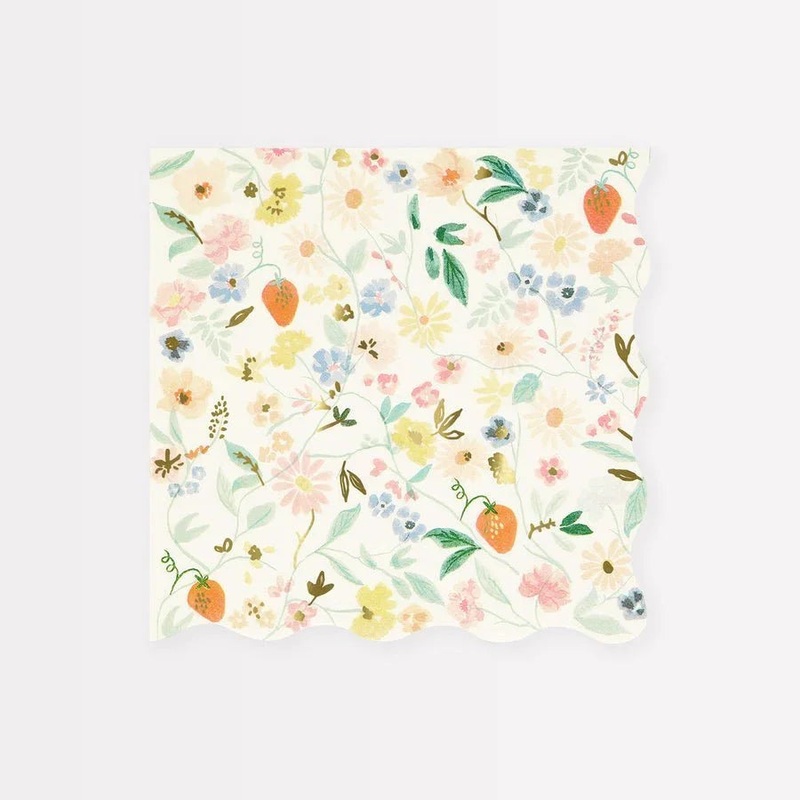 Elegant Floral Large Napkins | 16 ct