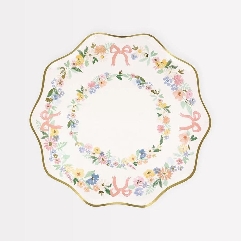 Elegant Floral Side Plates 9 | 8 ct