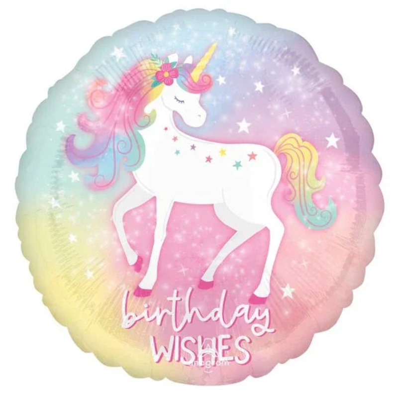 Enchanted Unicorn Birthday Wishes Mylar Balloon 18 | 1 ct