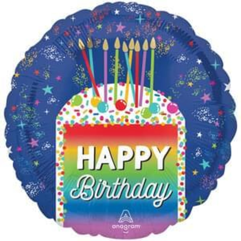 Happy Birthday Rainbow Slice Standard Mylar Balloon 18 |  1 Count