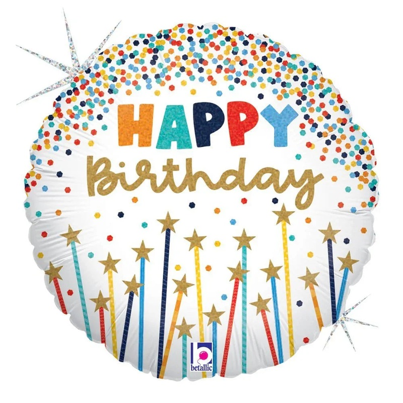 Happy Birthday Star Candles Mylar Balloon, 18 | 1 ct