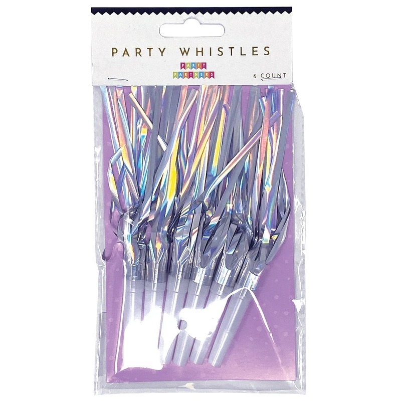 Iridescent Party Whistles | 6ct
