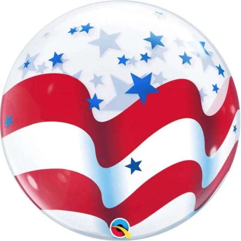 Patriotic Stars and Stripes Orbz Balloon | 1ct