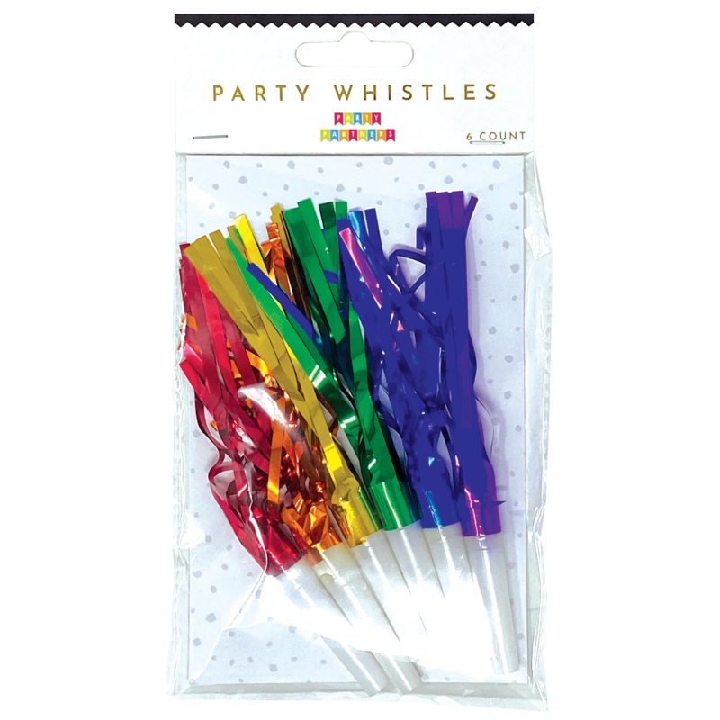 Rainbow Party Whistles | 6ct