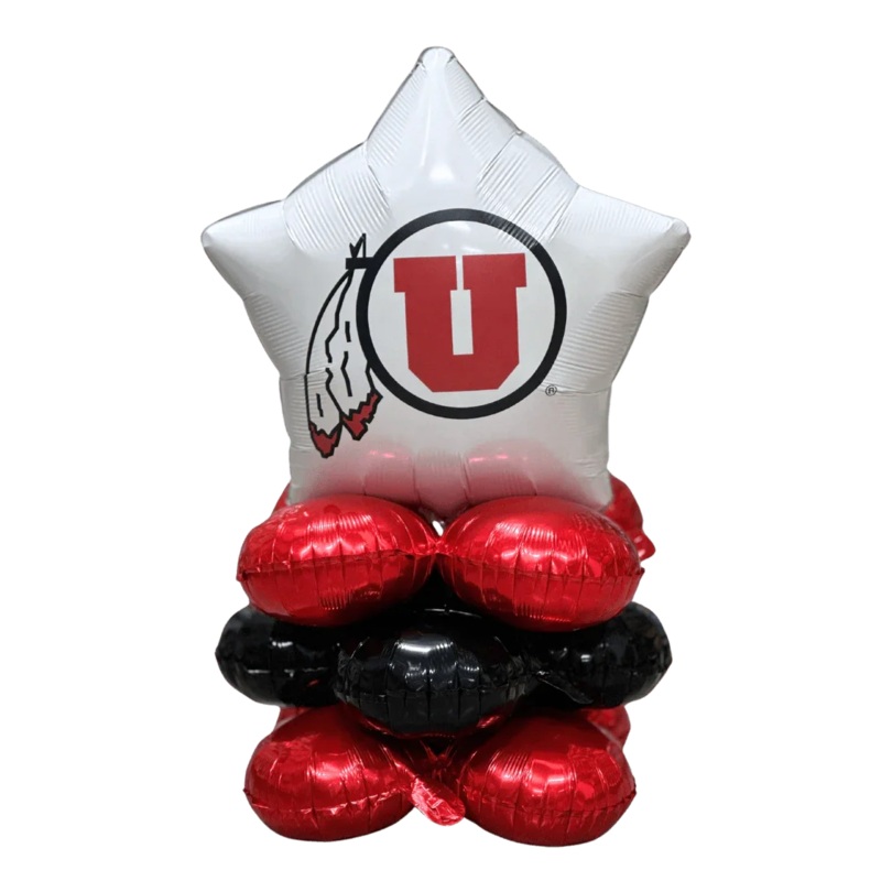 U of U U Feather Logo Air-Filled Balloon Bouquet