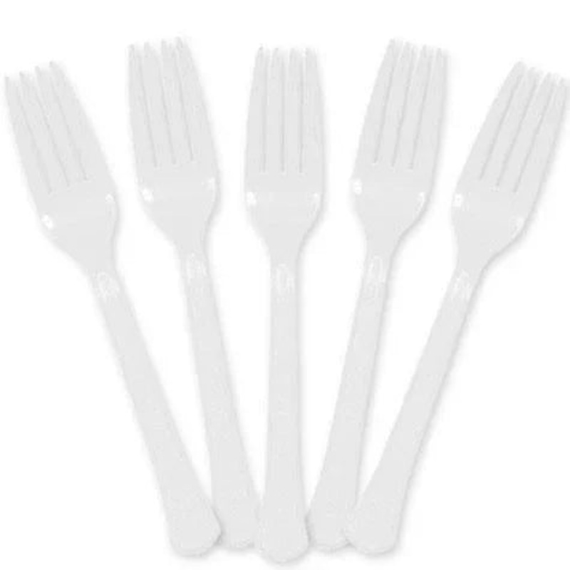White Heavy Duty Plastic Forks | 50ct