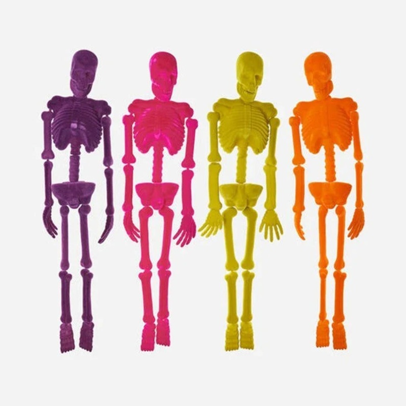 66in Flocked Skeleton Assorted colors | 1 ct
