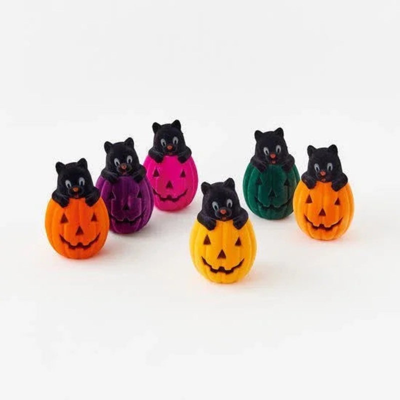8in Cat In Pumpkin Assorted colors | 1 ct